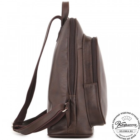 Женский кожаный рюкзак "Бэтси" (тёмно-коричневый) 